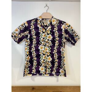 Royal Hawaiian Creations Sz XL Floral Hibiscus Mens Shirt Button Up Cotton Vtg